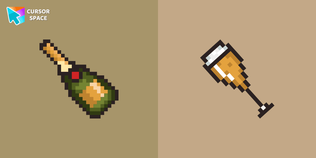 Champagne Pixel cursor cursor pack